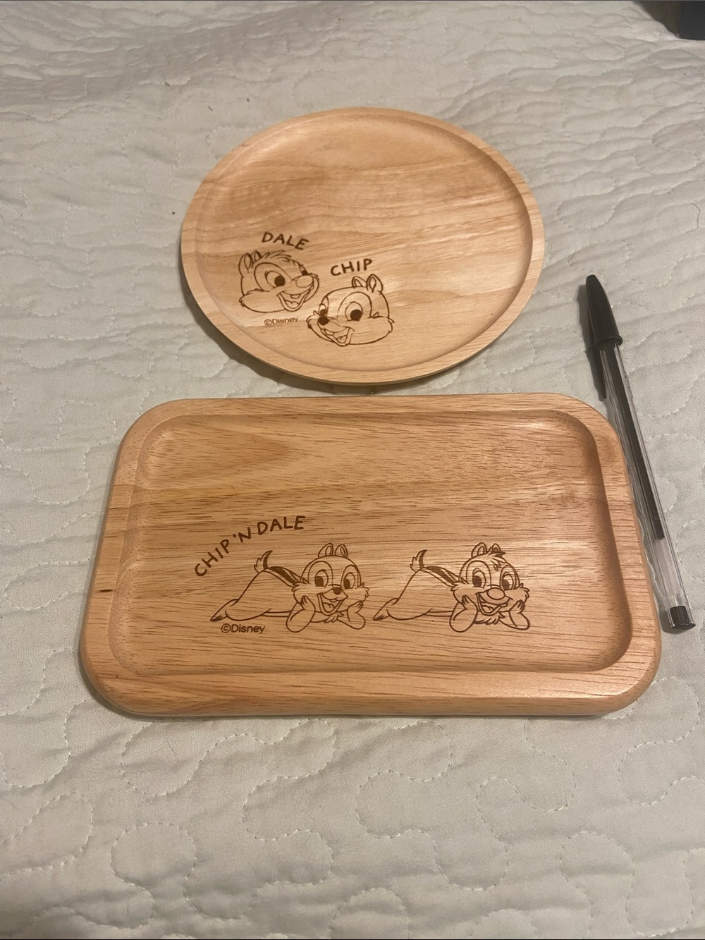 Disney Chip 'n' Dale Wooden Tray Set in Natural Wood